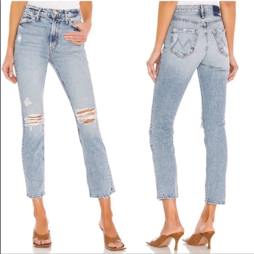 Mother Superior The Dazzler Ankle Lost It Blue Distressed Size 23 NWT - Picture 2 of 13